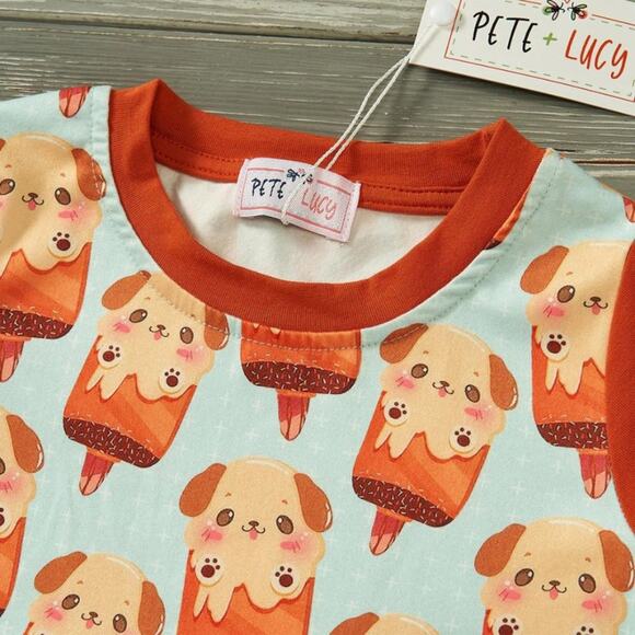 PETE + LUCY Ice Cream Dog Boy Romper NEW 9-12 months Baby Pupsicle - Picture 2 of 8